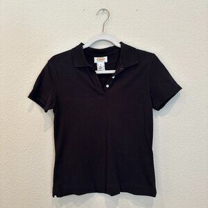 Talbots Black Polo Top